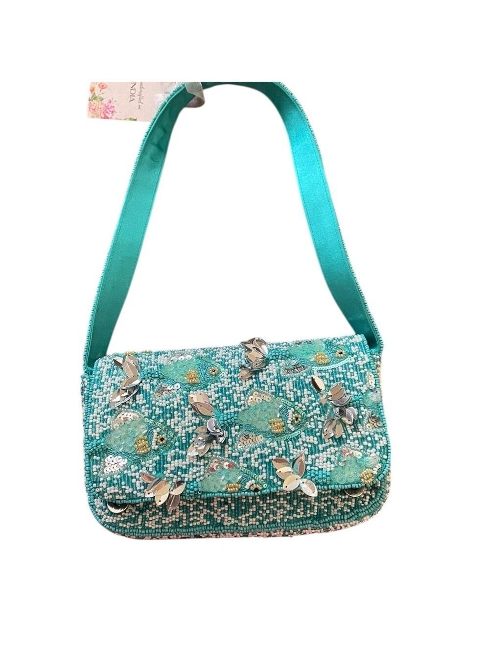 Under the Sea Fish Beaded Embellished Bohemian Shoulder Bag New with Tags
